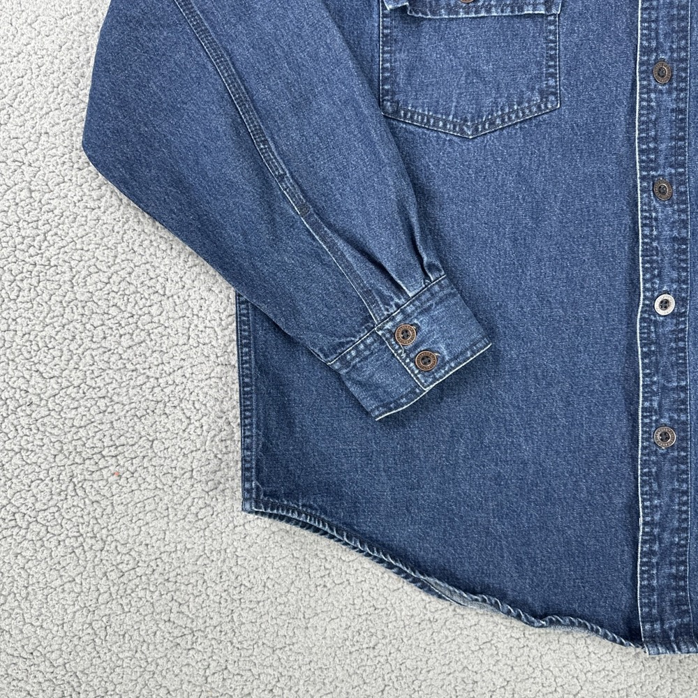 Levi Strauss Signature Denim Jacket Men Large Blue Pockets Workwear Metal Button - Picture 14 of 16